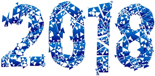 abstract 2018 text effect in broken style