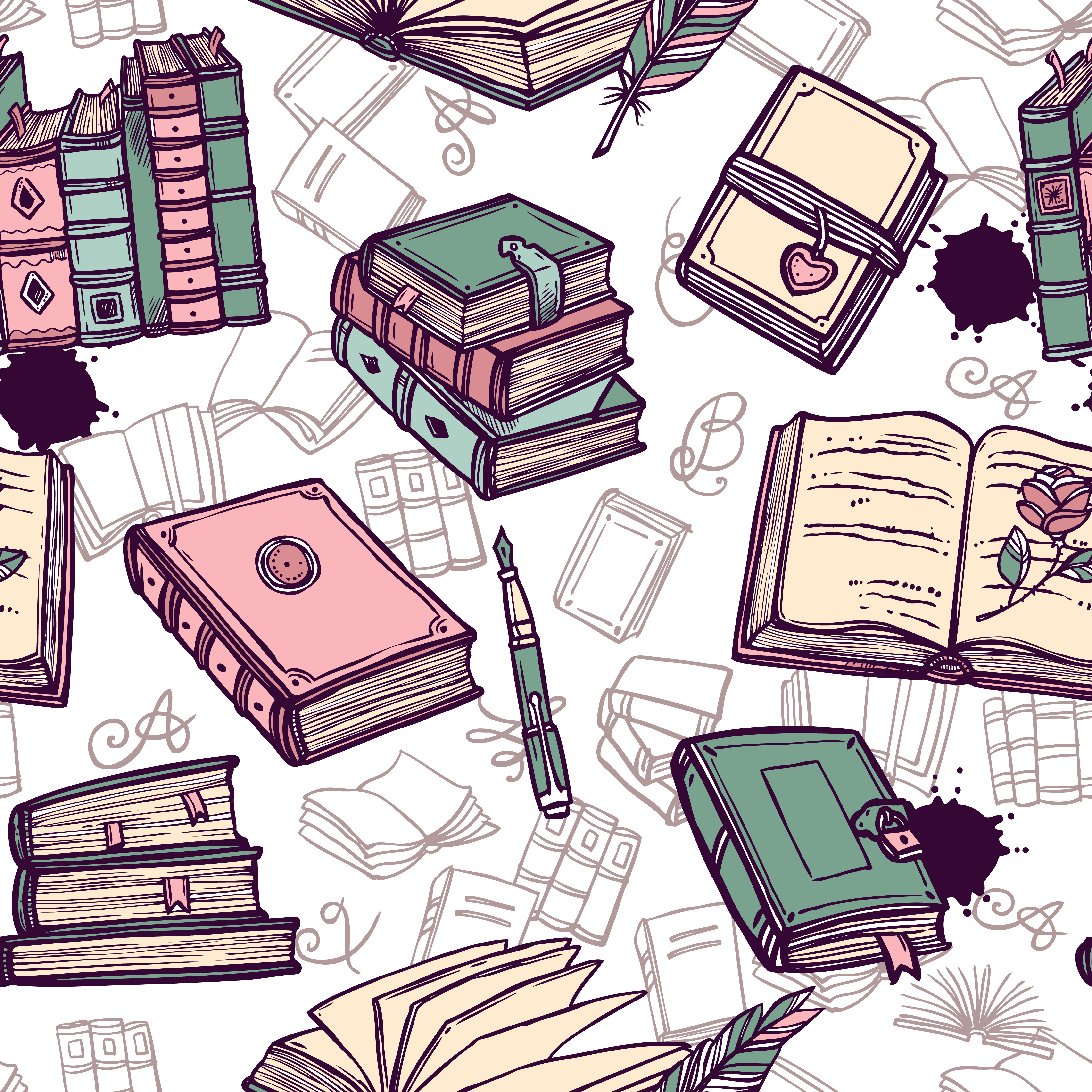 Books Seamless Pattern