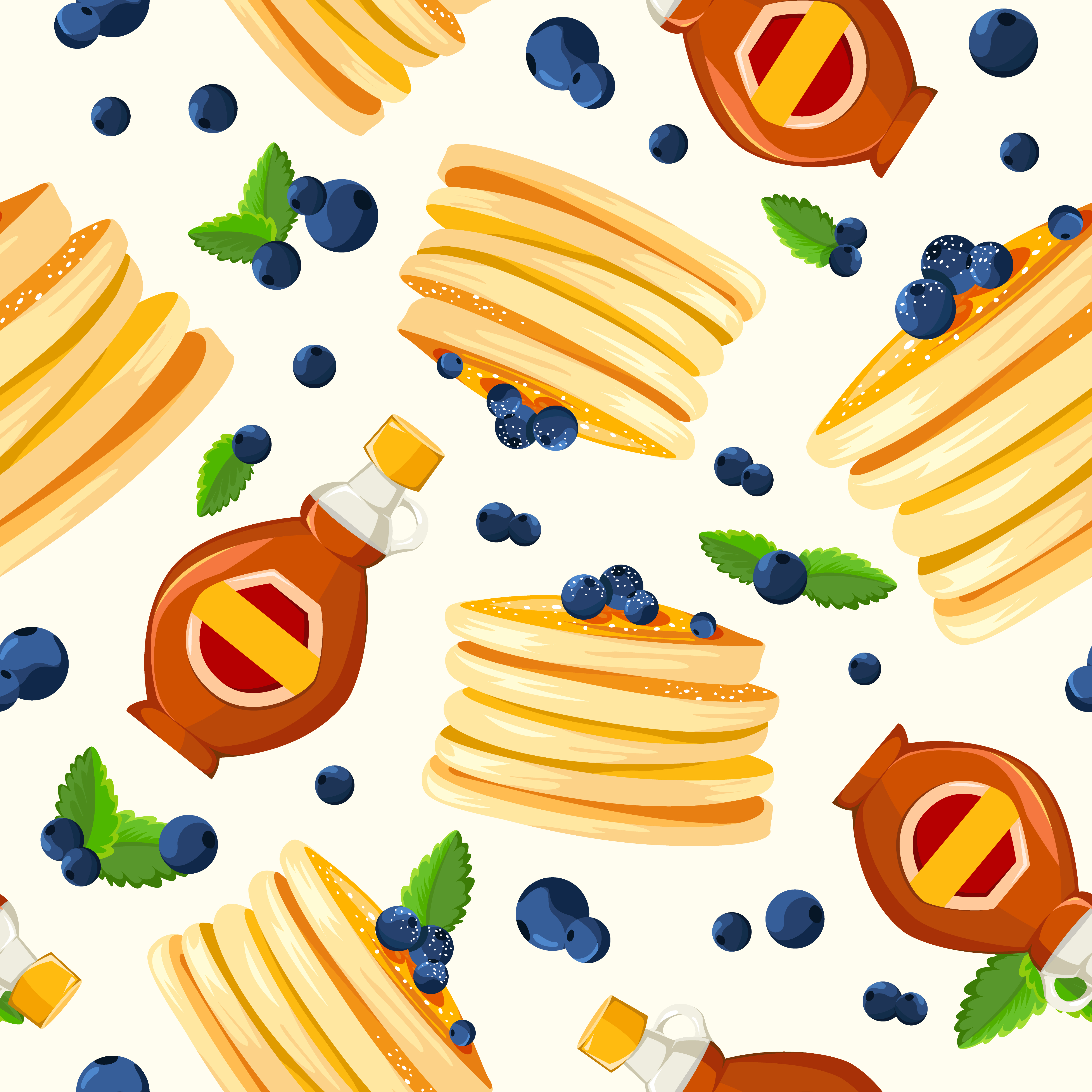 Premium quality restaurant breakfasts vintage style advertisement seamless pattern