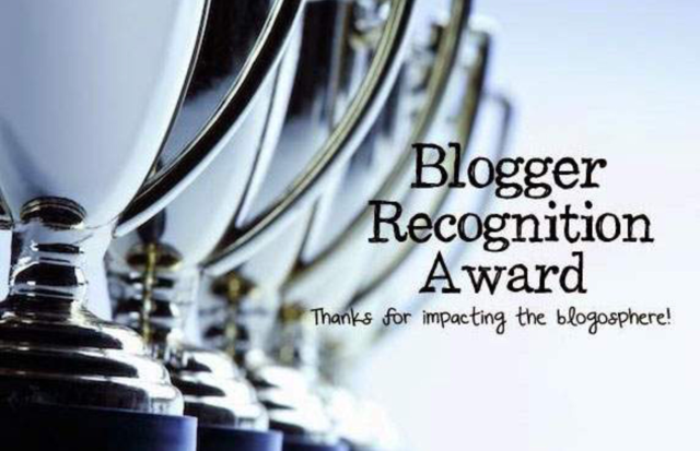 Blogger Recognition Award banner